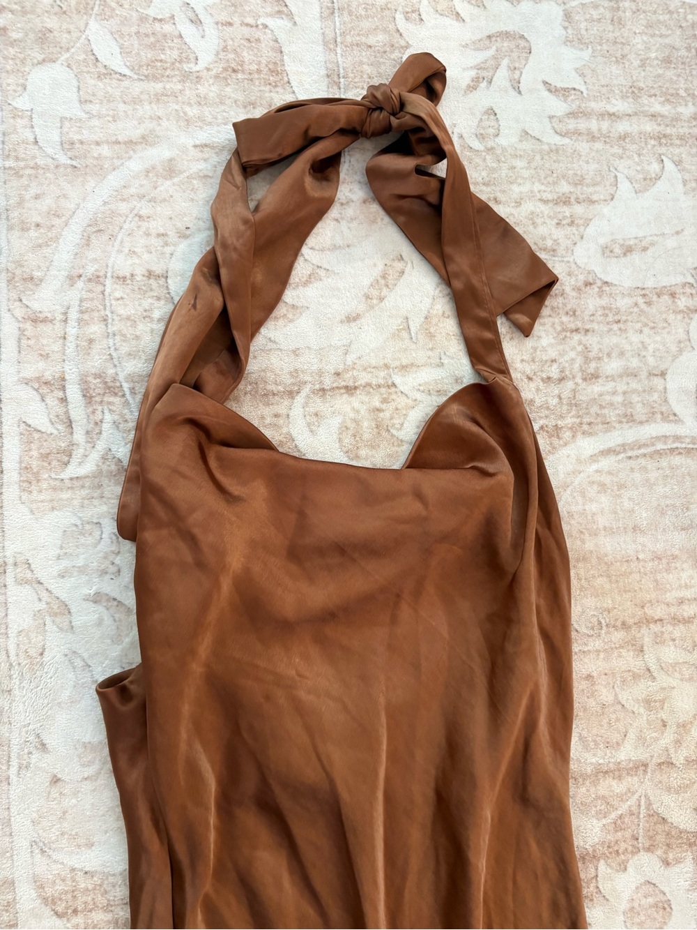 Altar’d State Brown Halter Satin Slip Dress - Women Size S - Picture 2 of 5